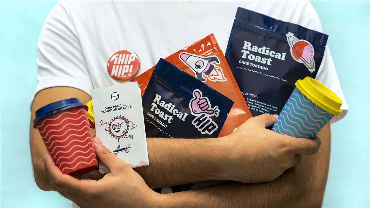 Colorful packaging and brand identity design samples
